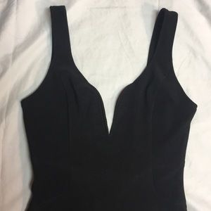 Black deep V Bodycon Tobi Dress